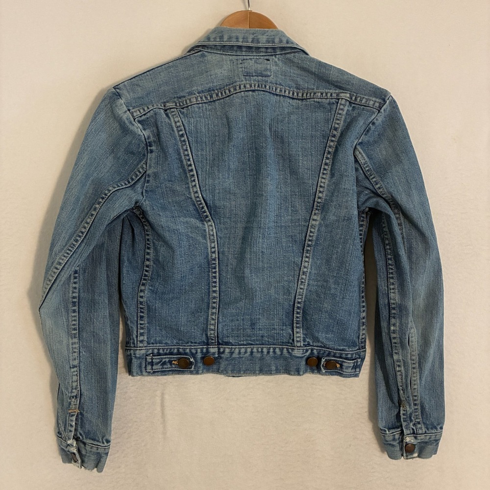 Vtg 70s 80s Wrangler 124MJ Denim USA Made Trucker Jacket Mens 36 Slant Pockets - Picture 7 of 14